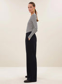 Donkerblauwe pantalon benji pine stripe