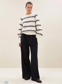 Donkerblauwe pantalon benji pine stripe