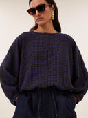Donkerblauwe blouse gaya