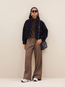 Donkerblauwe jas maggie wool jacket