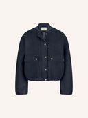 Donkerblauwe jas maggie wool jacket