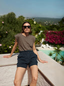 Korte paperbag broek leon twill short