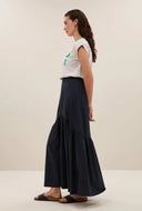 Donkerblauwe joya poplin skirt