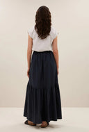 Donkerblauwe joya poplin skirt