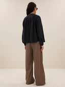 Donkerblauwe nyka lurex blouse