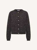 Donkerbruine alpacamix cardigan vasile
