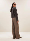 Donkerbruine alpacamix cardigan vasile