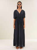 Donkergrijze maxi jurk long dress