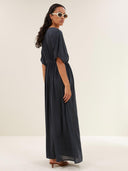 Donkergrijze maxi jurk long dress
