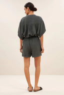 Donker grijze linnen shorts june