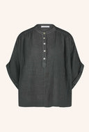 Donker grijze linnen blouse axel