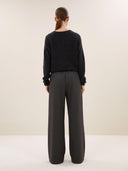 Donkergrijze pantalon pelle herringbone