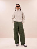 Cargo broek matcha heavy twill pants