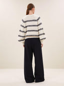 Ecru gebreide trui lucia stripe