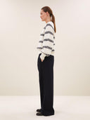 Ecru gebreide trui lucia stripe