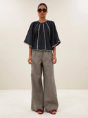 Zwarte blouse emmi embroidery