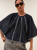 Zwarte blouse emmi embroidery