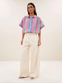 Gestreepte blouse sunny rainbow