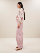 Gestreepte jeans lew pink rocky