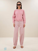 Gestreepte jeans lew pink rocky