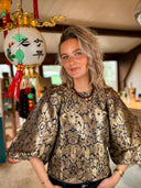 Goudkleurige zasu festive blouse