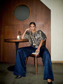 Goudkleurige zasu festive blouse