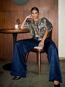 Goudkleurige zasu festive blouse