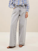 Lichtgrijze wide leg jeans lilo