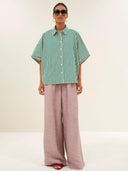 Groen gestreepte blouse sunny