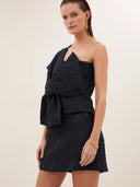 Donkerblauwe top jula jacquard