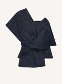 Donkerblauwe top jula jacquard