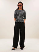 Zwarte herringbone pantalon jule