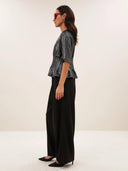 Zwarte herringbone pantalon jule