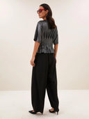 Zwarte herringbone pantalon jule