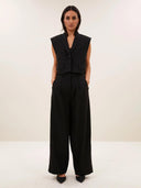 Zwarte herringbone pantalon jule