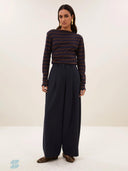 Bruine top leya big stripe