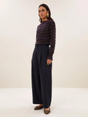 Bruine top leya big stripe