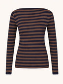 Bruine top leya big stripe