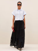 Blauwe blouse pixie chambray