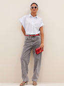 Blauwe blouse pixie chambray