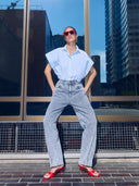 Blauwe blouse pixie chambray