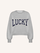 Grijze sweater bibi patchwork