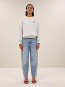 Lichtblauwe barrel jeans begum