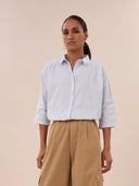 Lichtblauwe blouse norel