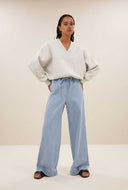 Denim wide leg broek jeff