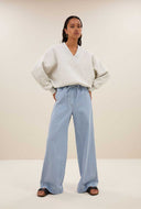 Denim wide leg broek jeff