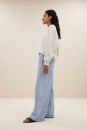 Denim wide leg broek jeff
