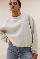 Lichtgrijze trui bibi logo sweater