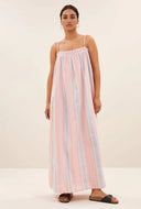 Licht roze jurk lola gloss stripe