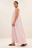 Licht roze jurk lola gloss stripe